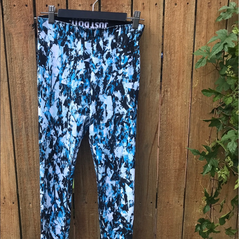 NWOT NIKE Just Do It Blue Printed Leggings Size XS